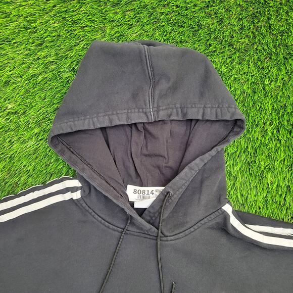 ADIDAS Cropped Terry Hoodie Womens M/L 24x17 Baggy Oversized Y2K Style - Picture 2 of 10